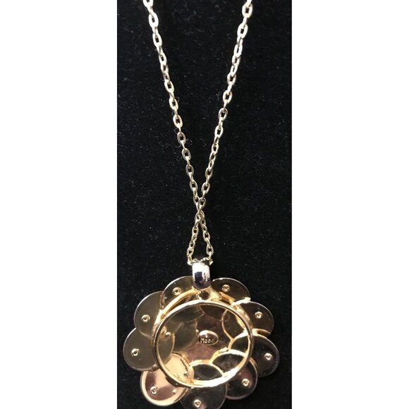 SIGNED Hobe' Gold-Tone Astrological Coin Statement Pendant With Rhinestone - Picture 6 of 7